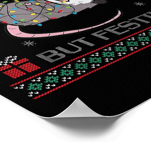 Overstimulated But Festive Ossum Ugly Sweater Chri ポスター (角)