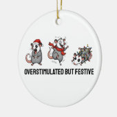 Overstimulated But Festive Possum Christmas  セラミックオーナメント (左)