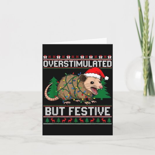 Overstimulated But Festive Ssum Christmas Pajamas  カード (正面)