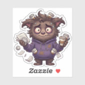 Overstimulated Chaos Bear Burnout Coffee Sticker シール (シート)