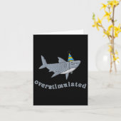 Overstimulated Hat Shark Funny Birthday,men,women  カード (黄色い花)