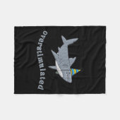 Overstimulated Hat Shark Funny Birthday,men,women フリースブランケット (正面(横))
