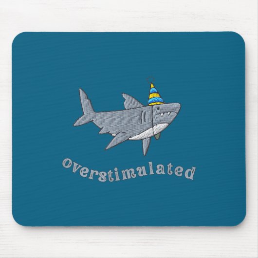 Overstimulated Hat Shark Funny Birthday,men,women  マウスパッド (正面)
