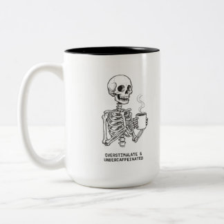 OVERSTIMULATED & UNDERCAFFEINATED COFFEE MUG ツートーンマグカップ