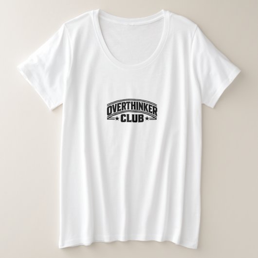 OVERTHINKER CLUB - Vintage Streetwear Typography プラスサイズTシャツ (デザイン正面)