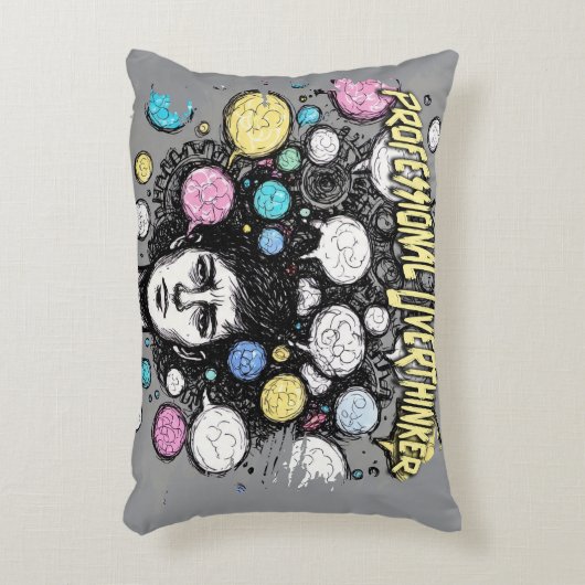 overthinker funny design アクセントクッション (正面(垂直))