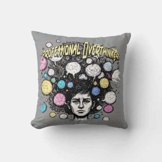 overthinker funny design クッション (正面)