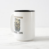 Overthinker Mode On Funny Stress Anxiety ツートーンマグカップ (正面左)