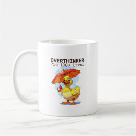 Overthinker Pro Duck Mug – Funny Mental Health Hum コーヒーマグカップ