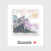 Overthinker Skeleton Custom Name Vinyl Sticker シール (シート)