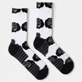 Overthinking Brain Cartoon Mental Health Art ソックス (右)