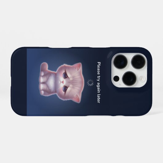 Overthinking Cat Phone Case – Cute Aesthetic iPhoneケース (裏面横)