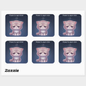 Overthinking Cat Sticker – Cute Mood スクエアシール (シート)