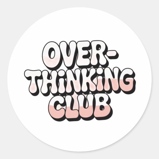 Overthinking Club Retro 90s Sticker ラウンドシール (正面)