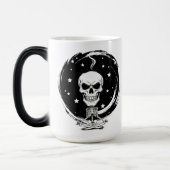 Overthinking in Peace – Zen Skeleton Spooky Season モーフィングマグカップ (左)