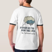 Overthinking Killed My Vibe Funny Anxiety Quote T- Tシャツ (裏面フル)