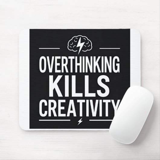 Overthinking Kills Creativity – Minimal Motivation マウスパッド (マウス)