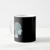 Overthinking Mind Mug • Modern Mental Noise Symbol コーヒーマグカップ (正面左)