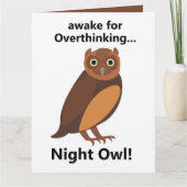 Overthinking Night Owl Funny カード (正面)