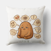Overthinking Potato Persona Cartoon Mindful Art クッション (裏面)