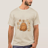 Overthinking Potato Persona Cartoon Mindful Art Tシャツ (正面)