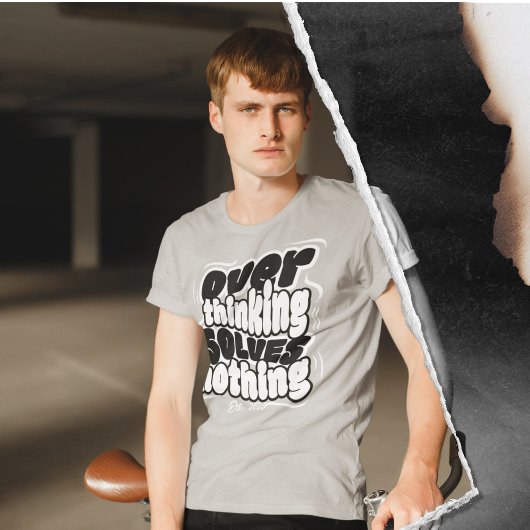 Overthinking Solves Nothing Skateboard Streetwear  Tシャツ
