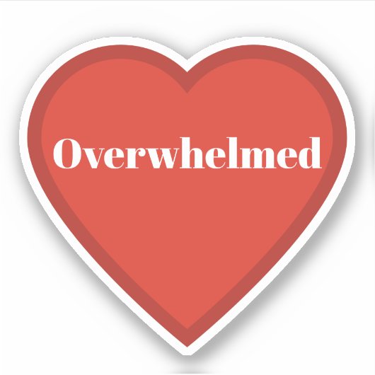Overwhelmed Heart Sticker - Relatable Mood Sticker シール (正面)