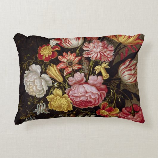 Ovoidのつぼの花の静物画 アクセントクッション (正面)