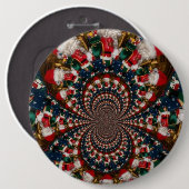 Owレトロのカラフルクリスマスプレゼントの作成 缶バッジ (正面&裏面)