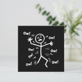 Ow Ow Ow Comedy Stick Character Funny Chronic Pain 招待状 (スタンド正面)