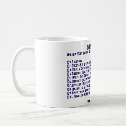 OWASPの上10のマグ コーヒーマグカップ (左)