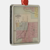 Owatonnaの地図、Mantorville、ミネソタの地図 メタルオーナメント (右)