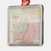 Owatonnaの地図、Mantorville、ミネソタの地図 メタルオーナメント (左)