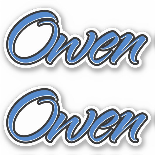 Owen Name blue Aufkleber Sticker Stickerset シール (正面)