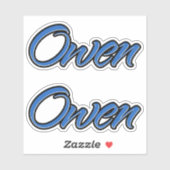 Owen Name blue Aufkleber Sticker Stickerset シール (シート)