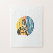 Owen Retro Sunset Name Design ジグソーパズル (縦)