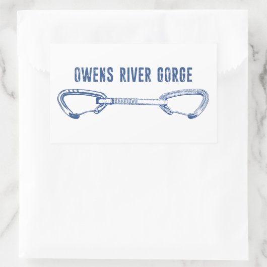 Owens River Gorge Rock Climbing Quickdraw 長方形シール (バッグ)