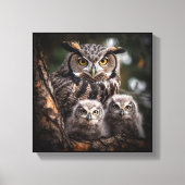 Owlファミリの引き伸ばしキャンバス印刷 キャンバスプリント (正面)