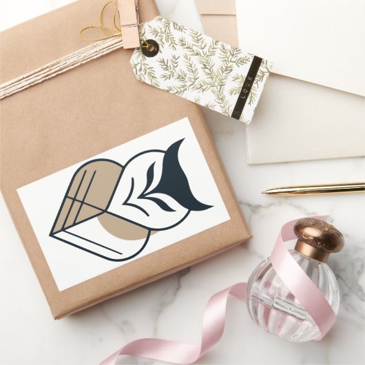 OWLロゴ幾何学的デザイン 長方形シール (ギフト)