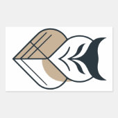 OWLロゴ幾何学的デザイン 長方形シール (正面)