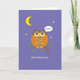 Owl 恋しく思 You Greeting Card カード