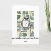 Owl 3グリーティングカードを削除する カード (裏面)