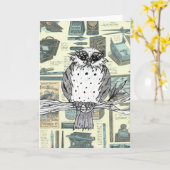 Owl 3グリーティングカードを削除する カード (黄色い花)