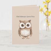 Owl Always Love You カード (黄色い花)