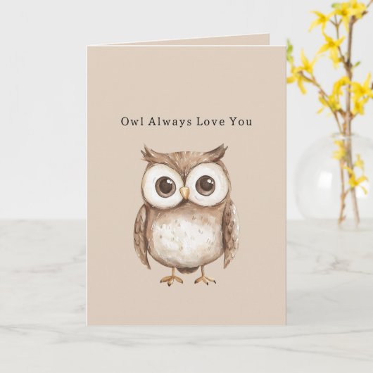 Owl Always Love You カード (黄色い花)