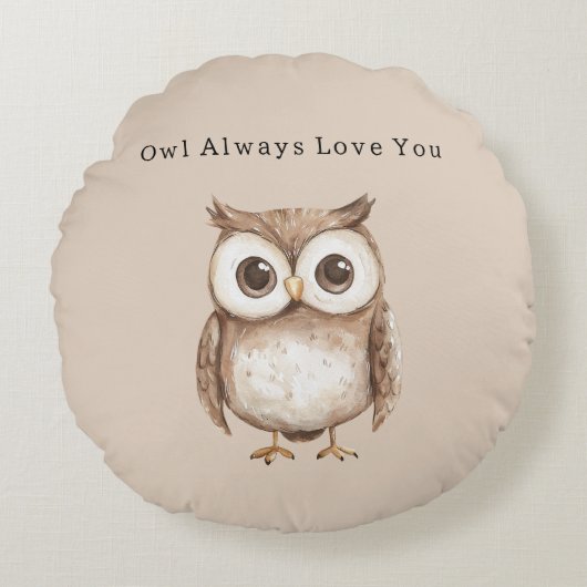Owl Always Love You ラウンドクッション (正面)