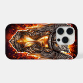 Owl and Hourglass – Hand-Drawn & Digital Art  iPhoneケース (裏面横)