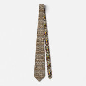 Owl Art Deco Necktie – Black & Gold ネクタイ (正面)