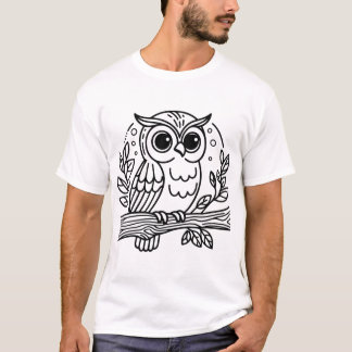 Owl art tシャツ