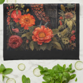 Owl at Night with a Full Moon キッチンタオル (折り畳み)